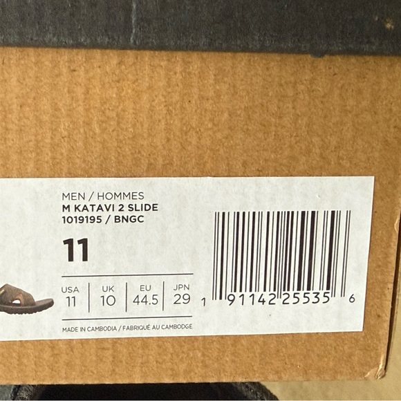 NIB Teva Men Katavi 2 Leather Slide Sandals Brown Size 11 (Bungee Cord) Dk Brown - Picture 2 of 8